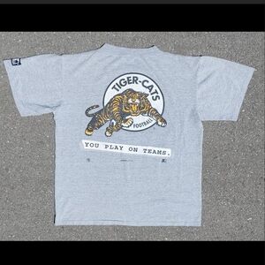 Vtg 1995 Starter CFL Hamilton Tiger-Cats T-Shirt Large Made in Canada Ti-Cats